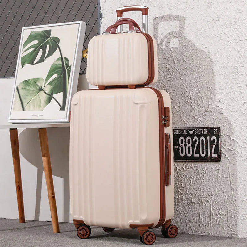 Suitcase Fashion Female Cabin Rolling Luggage Set Suitcases Lightweight Luggage Large Capacity Travel Bags Password Trolley Case