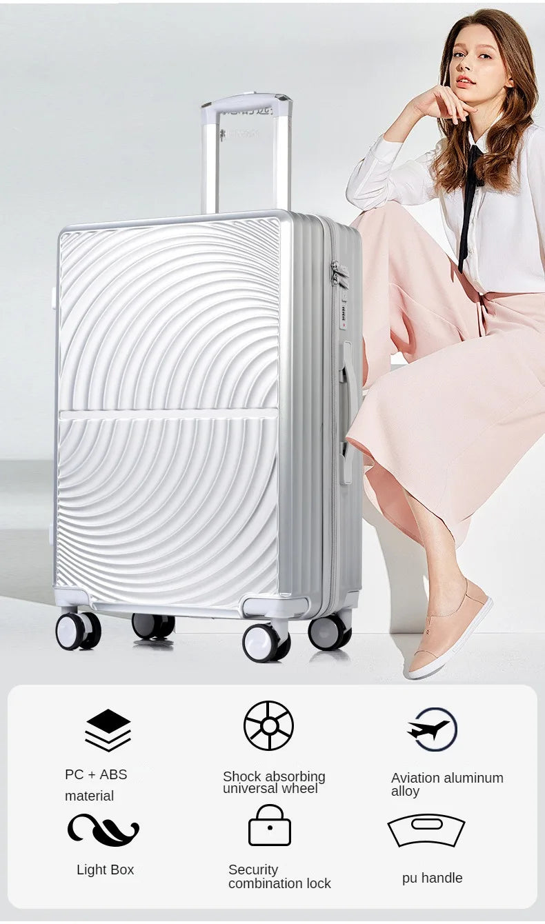 20 22 24 26 Rolling Luggage Travel Suitcase Student Large Capacity Trolley Case High-quality Trunk TSA Password Universal Wheel