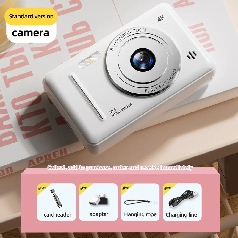 Xiaomi 4K Digital Camera Retro CCD Portable Card Camera Entry-level Camera Dual Camera Flash 50 Million Pixels Auto Focus