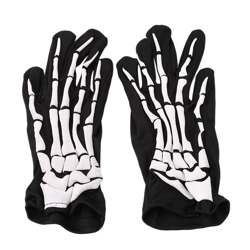 Halloween Gloves Black White Makeup Props Halloween Supplies Naturalness Skull Ghost Claw Gloves Festival Products 2024