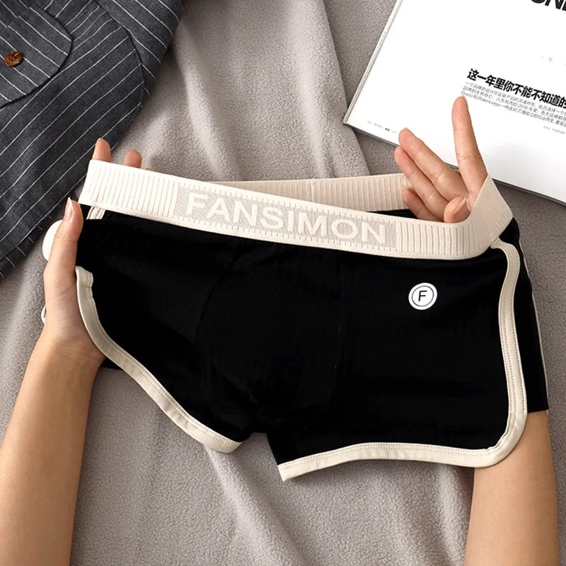 1&2PCS New Simple Men's Retro Pure Cotton Comfortable And Breathable Sport Underwear For Men Fashion Boxers Panties