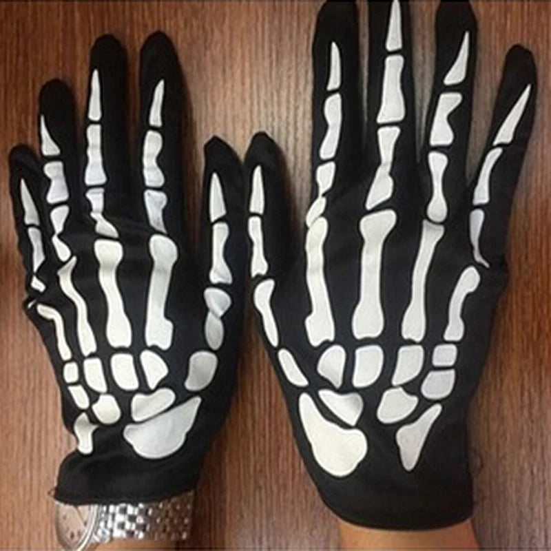 Halloween Gloves Black White Makeup Props Halloween Supplies Naturalness Skull Ghost Claw Gloves Festival Products 2024