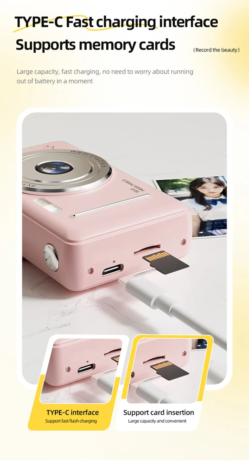 Xiaomi 4K Digital Camera Retro CCD Portable Card Camera Entry-level Camera Dual Camera Flash 50 Million Pixels Auto Focus