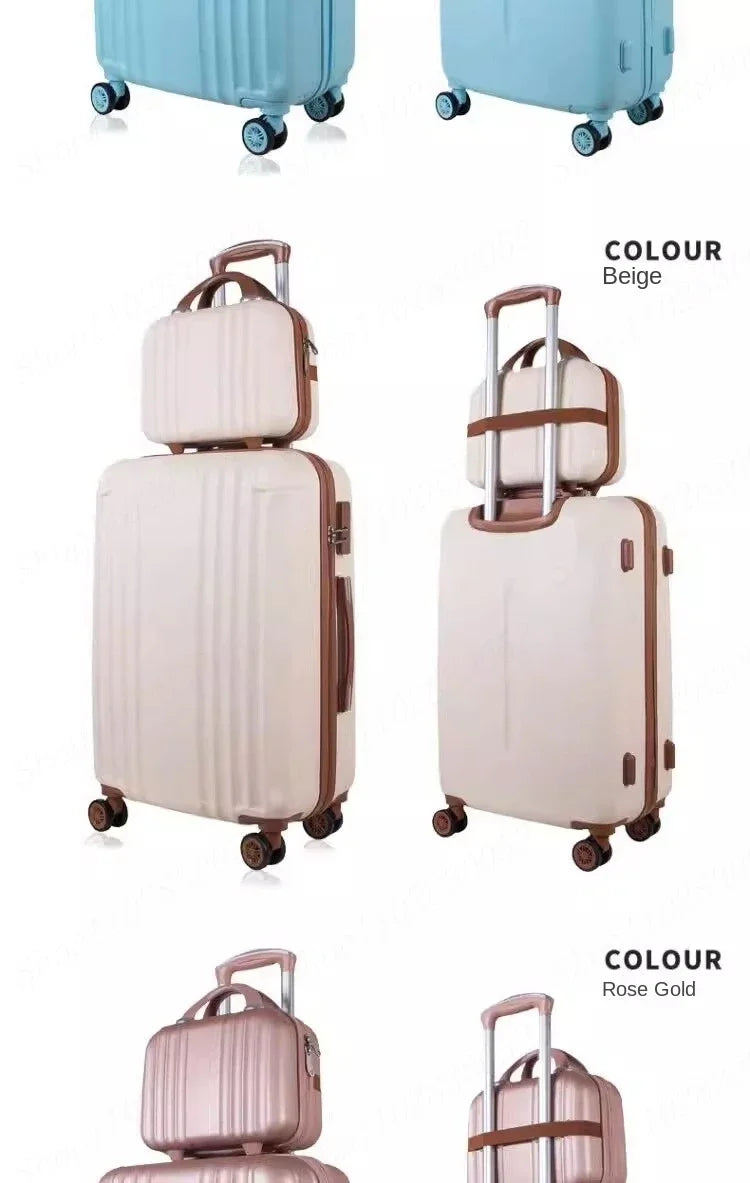 Suitcase Fashion Female Cabin Rolling Luggage Set Suitcases Lightweight Luggage Large Capacity Travel Bags Password Trolley Case