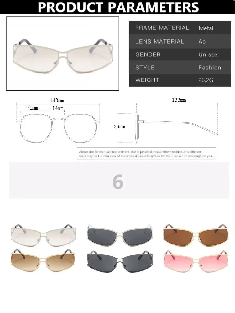 Women Y2k Sunglasses Men Oversized Brand Designer Gradient Goggle Sun Glasses Steampunk Glasses Shades Eyewear Mirror Eyeglasses