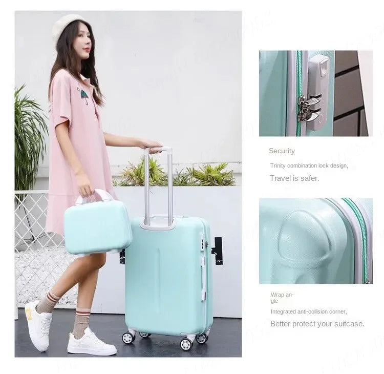 Suitcase Fashion Female Cabin Rolling Luggage Set Suitcases Lightweight Luggage Large Capacity Travel Bags Password Trolley Case