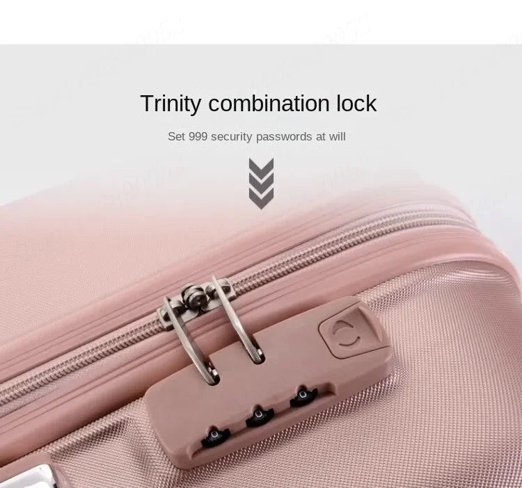 Suitcase Fashion Female Cabin Rolling Luggage Set Suitcases Lightweight Luggage Large Capacity Travel Bags Password Trolley Case