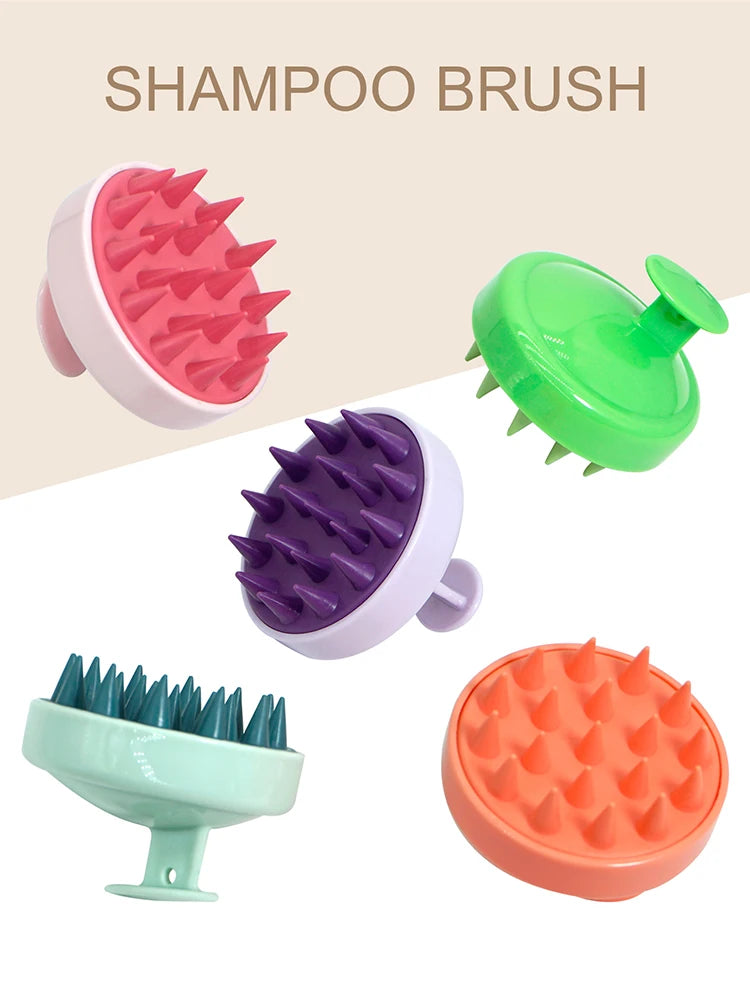 Home Cleaning Silicone Shampoo Brush Head Scalp Massage Comb Hair Washing Combs Body Massage Bath Brush Salon Hairdressing Tools