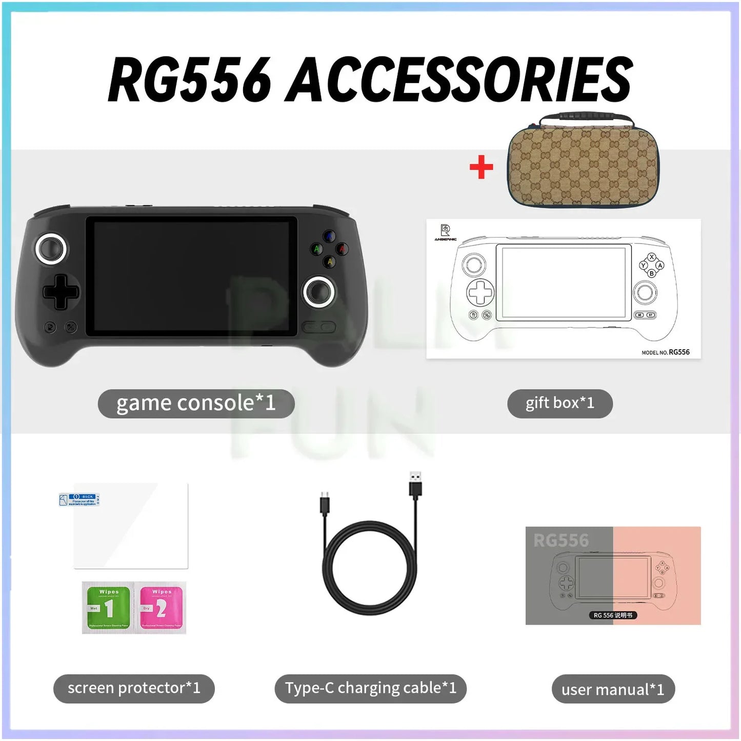 ANBERNIC RG556 Retro Handheld Game Console 5.48 Inch AMOLED Large Screen BT5.0 Android 13 System 1080*1920 Video Gaming Player