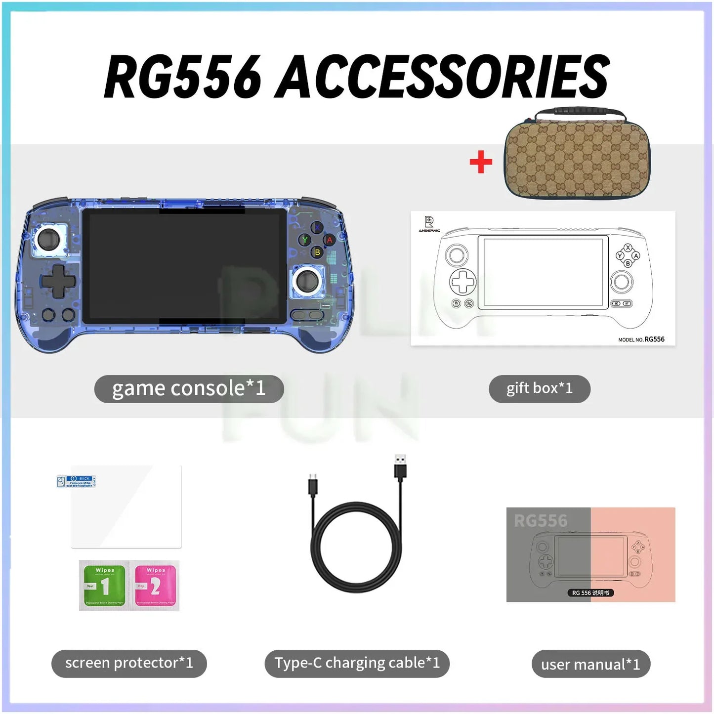 ANBERNIC RG556 Retro Handheld Game Console 5.48 Inch AMOLED Large Screen BT5.0 Android 13 System 1080*1920 Video Gaming Player