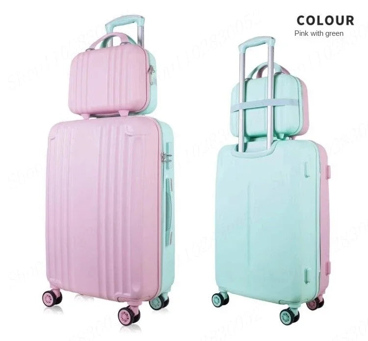 Suitcase Fashion Female Cabin Rolling Luggage Set Suitcases Lightweight Luggage Large Capacity Travel Bags Password Trolley Case