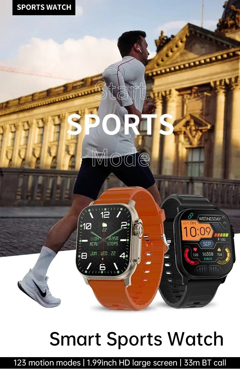 Nuevo reloj inteligente T10 U2 49mm 2024 nuevo NFC hombres mujeres GPS Track Bluetooth llamada BT música juegos carga inalámbrica Smartwatch