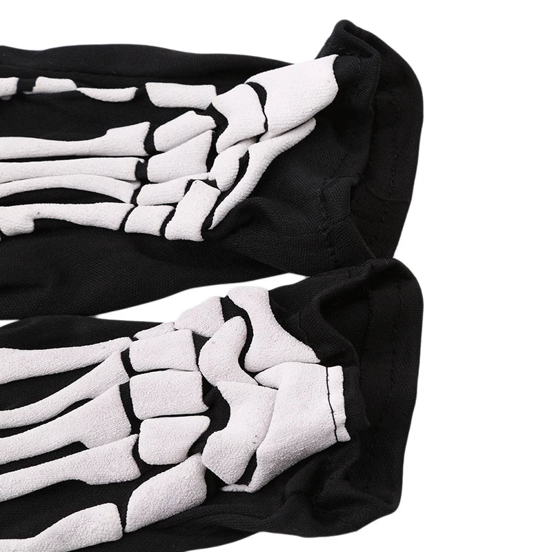 Halloween Gloves Black White Makeup Props Halloween Supplies Naturalness Skull Ghost Claw Gloves Festival Products 2024