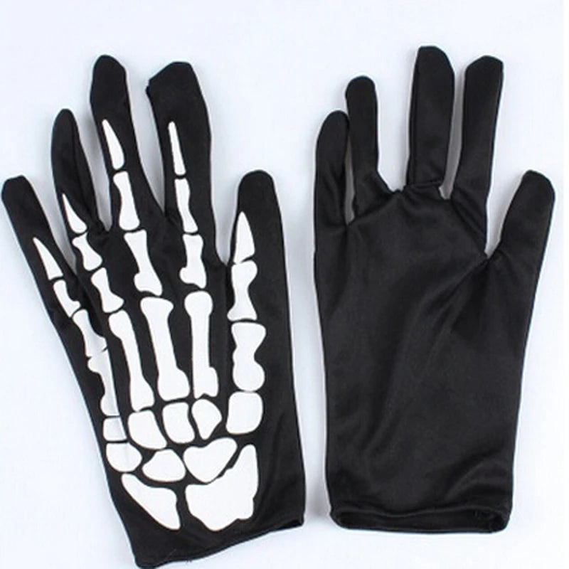 Halloween Gloves Black White Makeup Props Halloween Supplies Naturalness Skull Ghost Claw Gloves Festival Products 2024